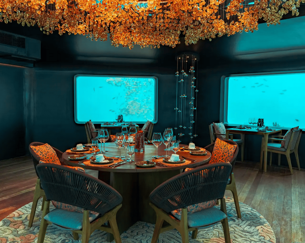 Bubbles · Underwater fine dining · all meals